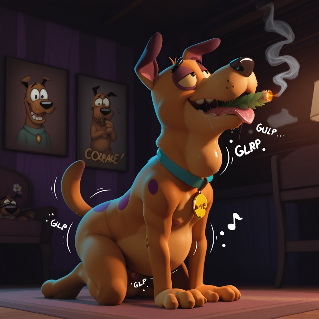 Courage the Cowardly Dog: Stoned Canine Swallowing Scene