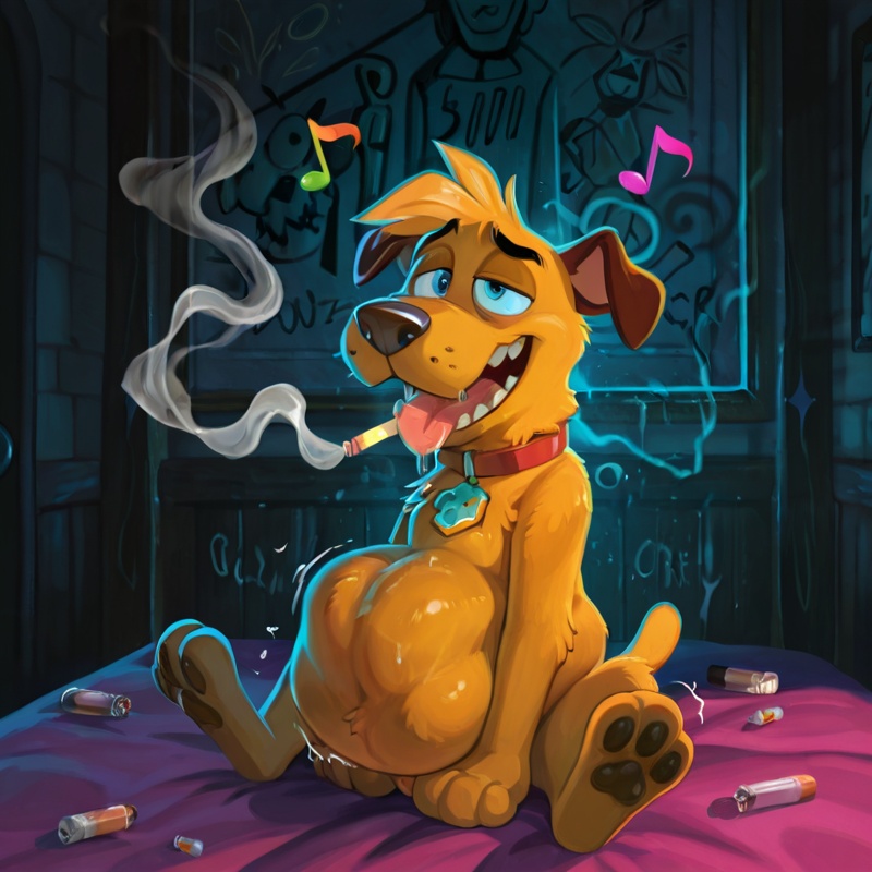 Courage the Cowardly Dog in Rainbow Fantasy