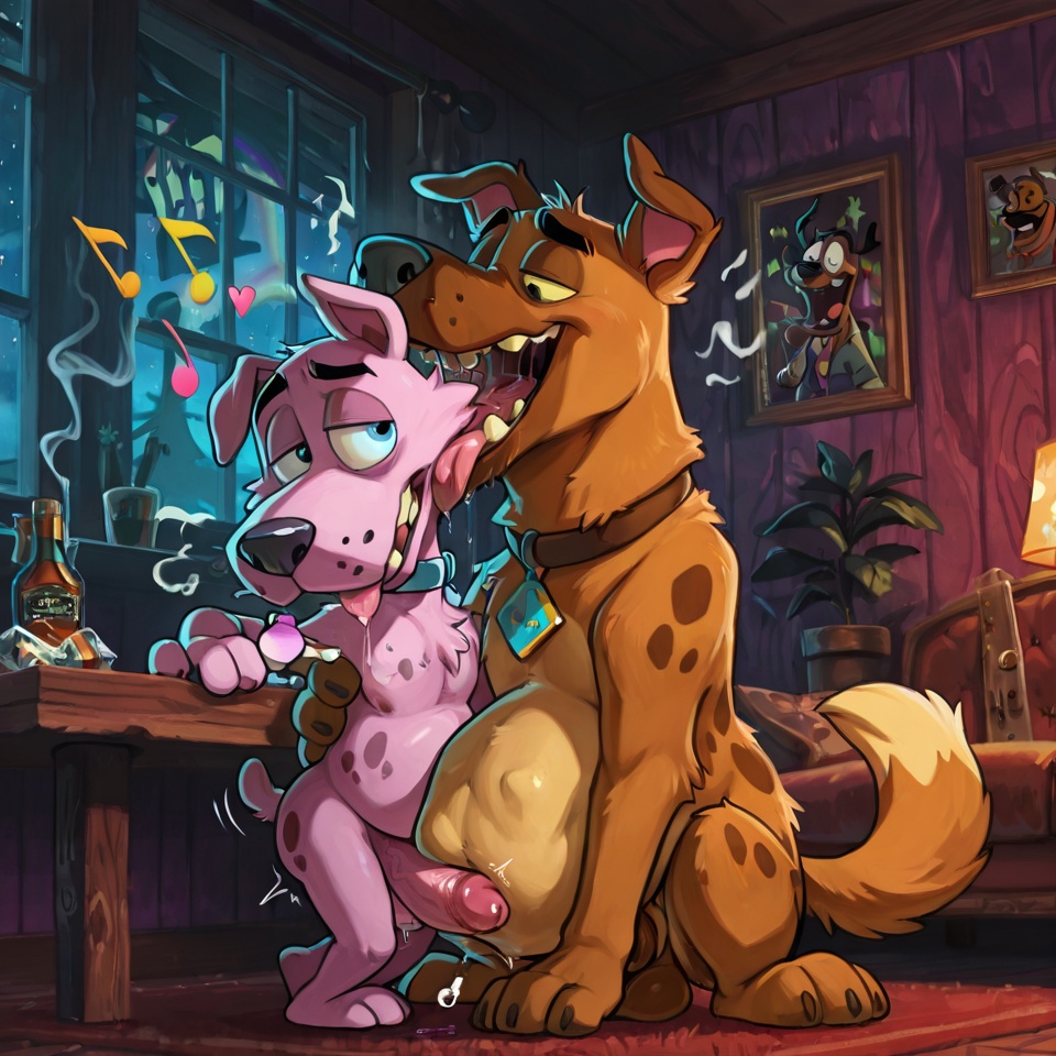 Courage the Cowardly Dog in Wild Group Scene