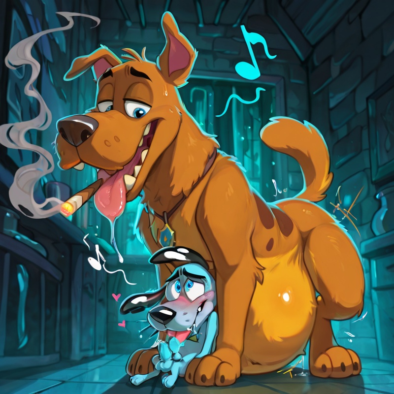 Courage the Cowardly Dog in Rainbow Vore Scene