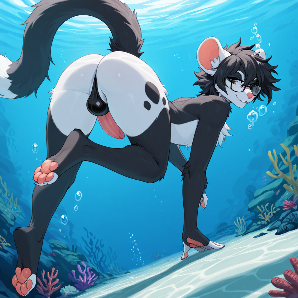 Mouse in Underwater Posing Session