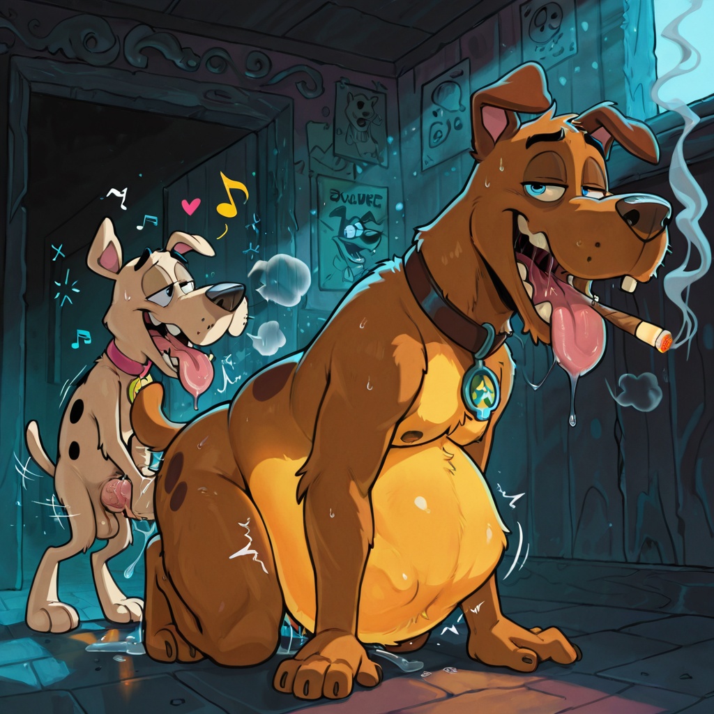 Courage the Cowardly Dog in Rainbow Vore Scene