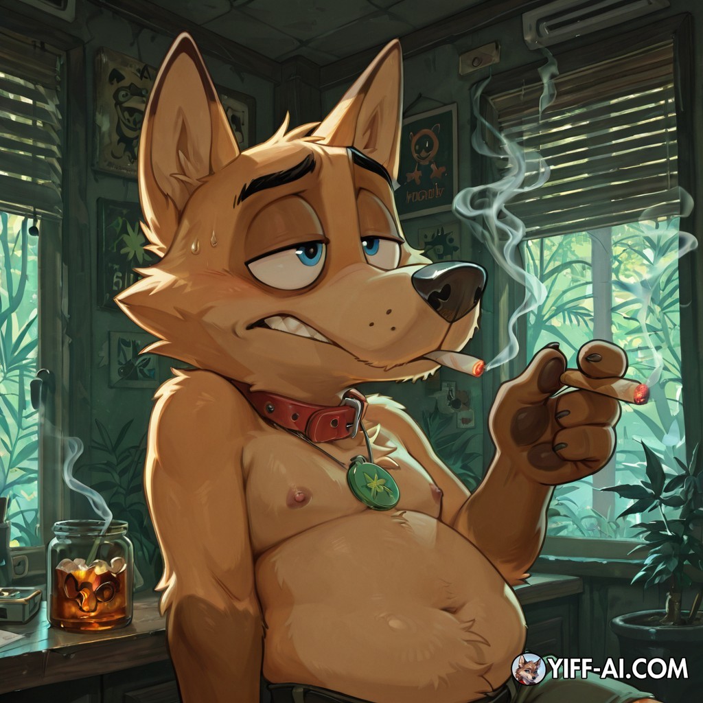 Courage the Cowardly Dog Fox Smoking Marijuana