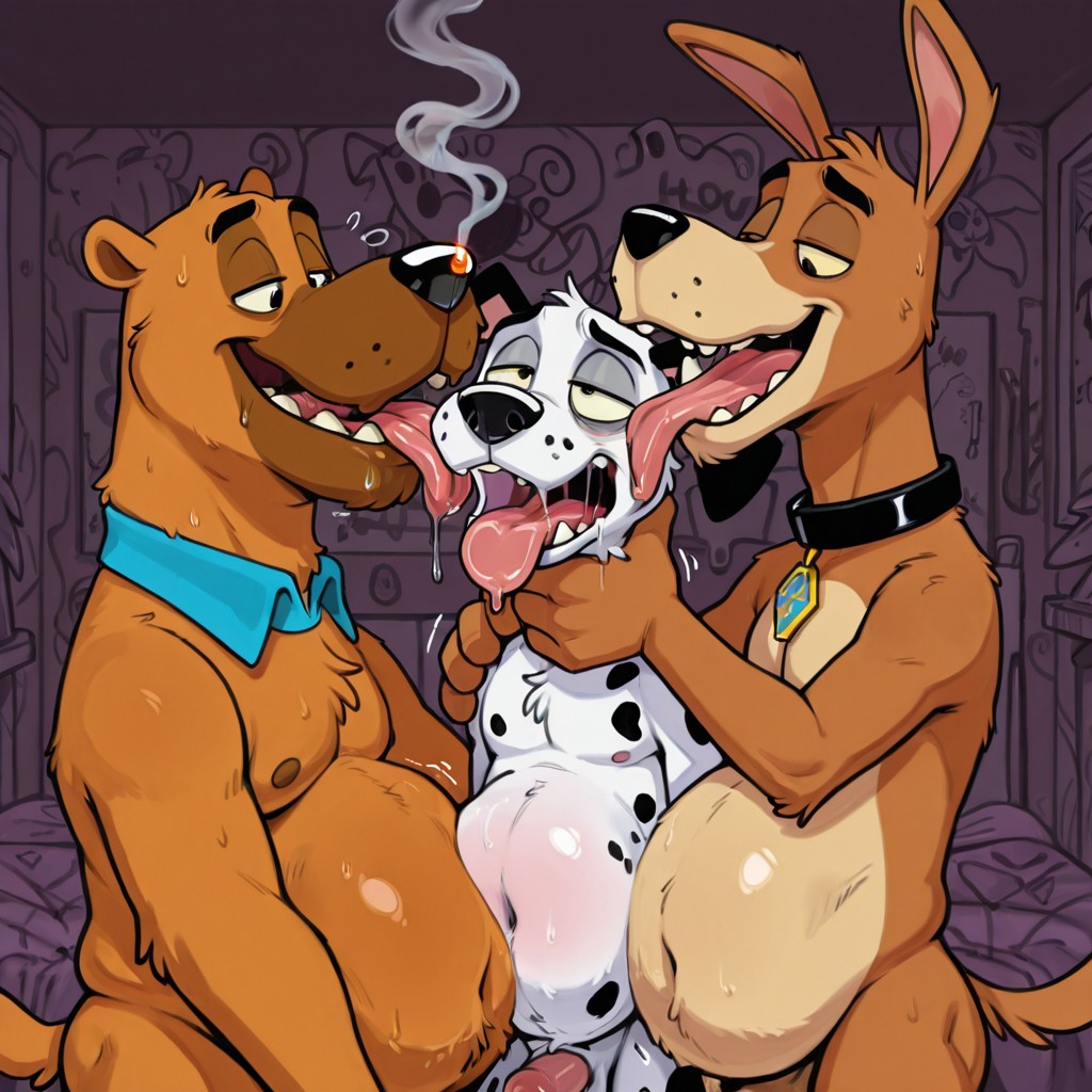 Anthro Dalmatian Fox Engaging in Vore