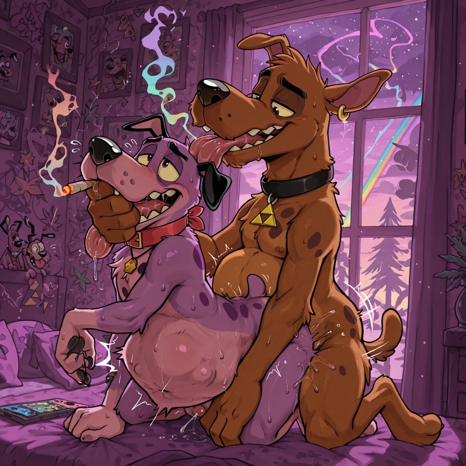 Courage the Cowardly Dog Engulfed in Romantic Ambiance