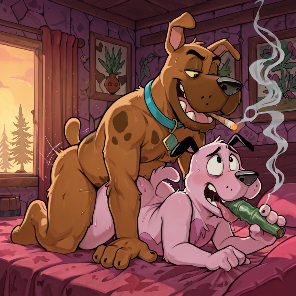 Courage the Cowardly Dog Nude and Stoned Smoking_marijuana