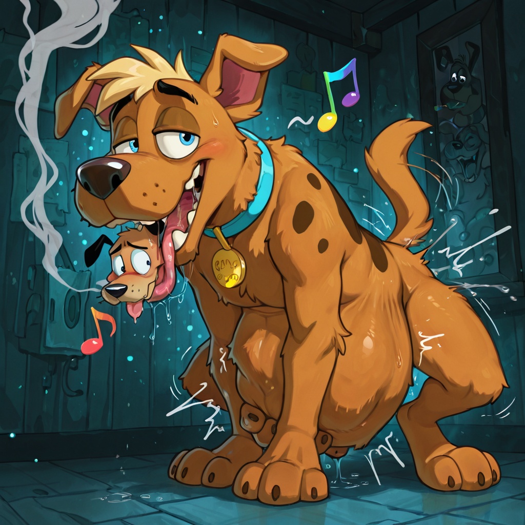 Courage the Cowardly Dog in Rainbow Vore Scene