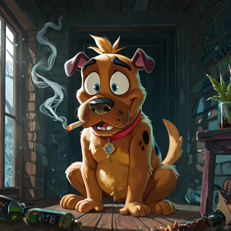 Courage the Cowardly Dog Dressed as Scooby Doo