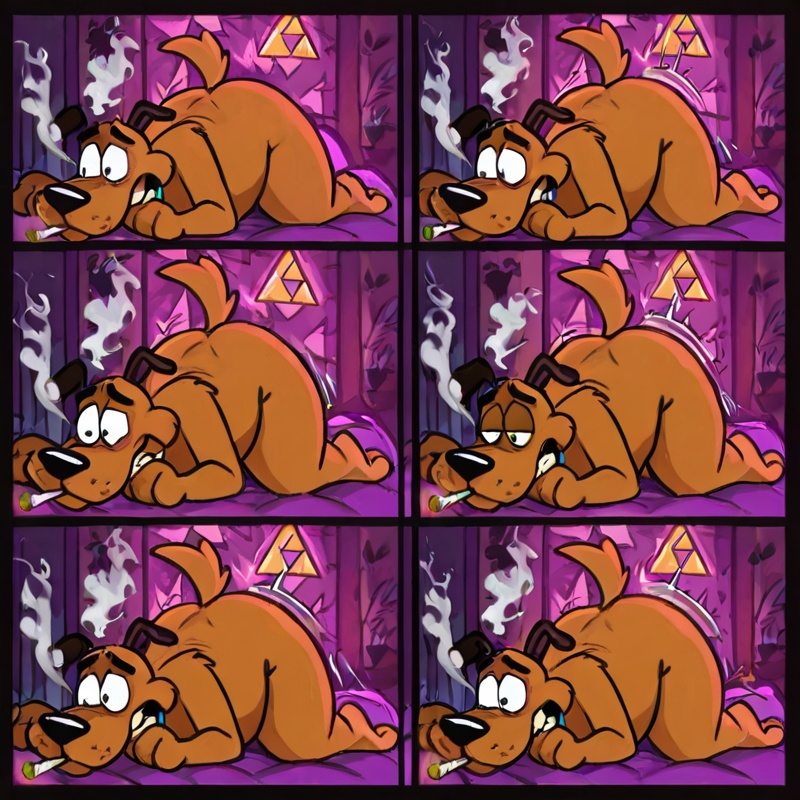 Courage the Cowardly Dog and Scooby Doo Romantic Embrace