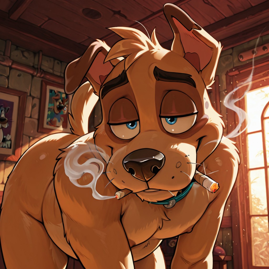 Courage the Cowardly Dog as a Pot-Smoking Canine