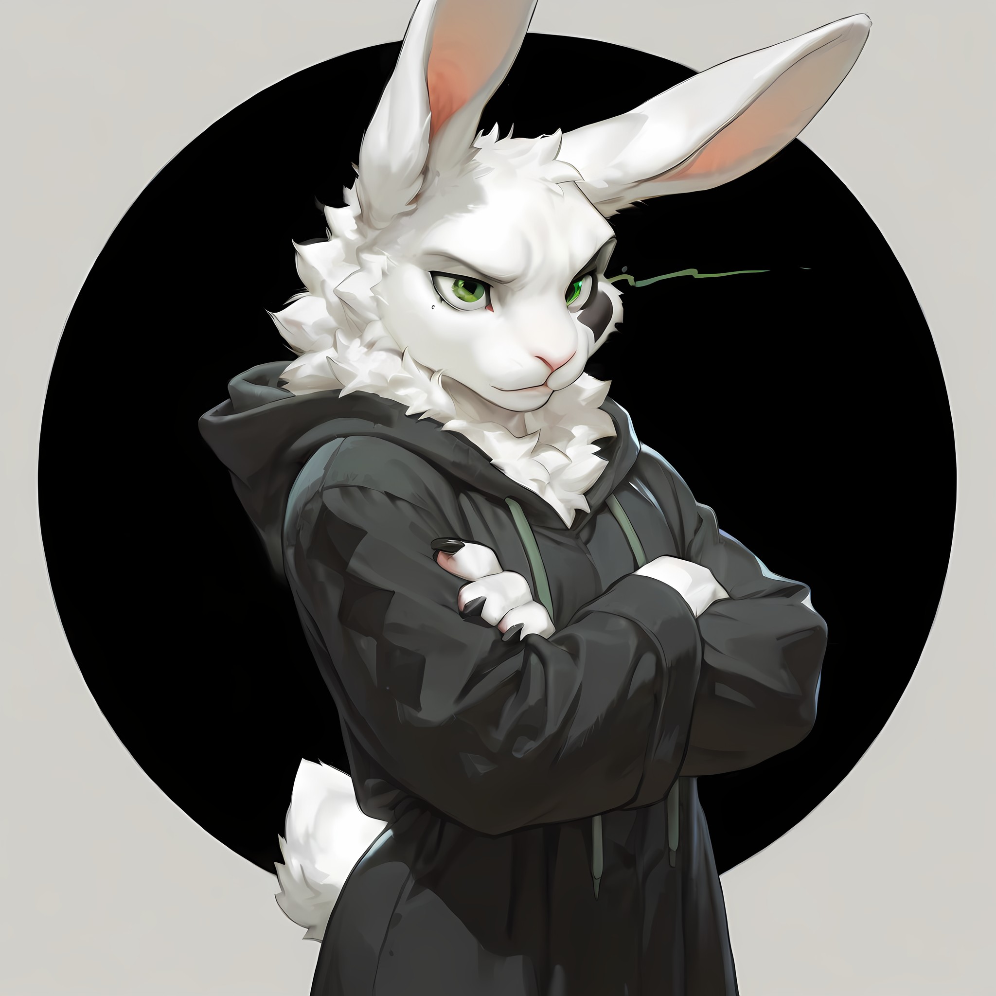 A White Rabbit Mage in a Hooded Robe