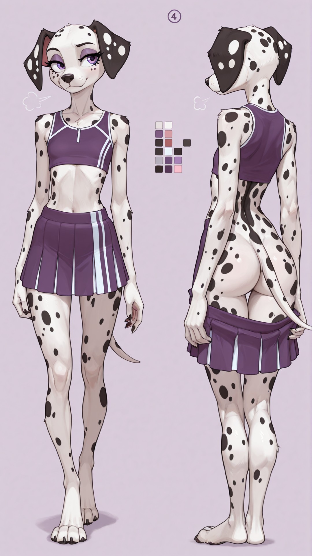 Dalmatian Athlete in Tennis Skirt