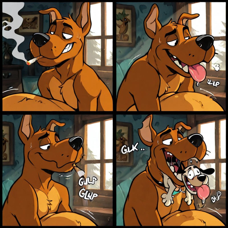 Scooby and Courage in a Curious Predicament