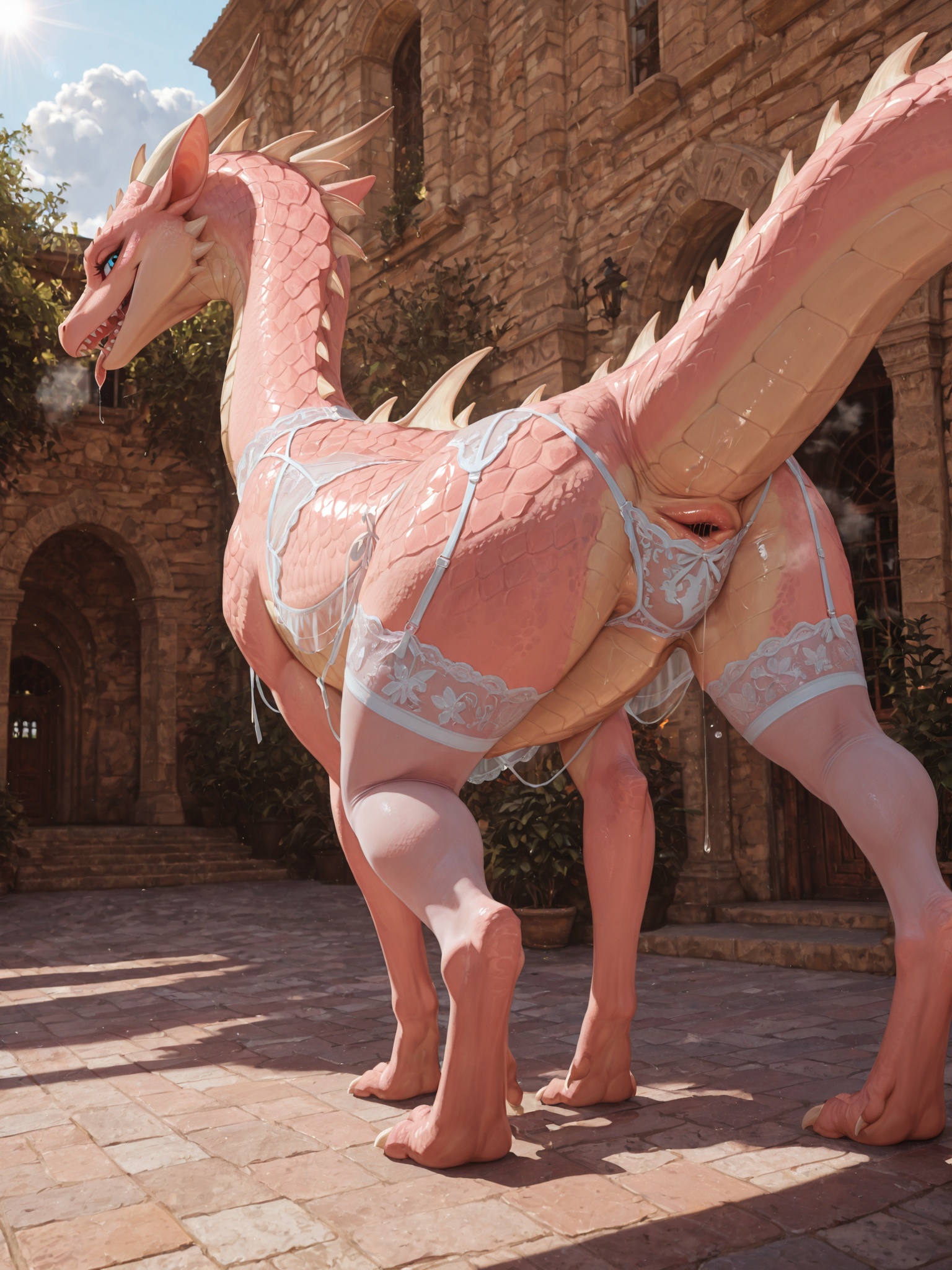 Pink Dragon Presenting Hindquarters