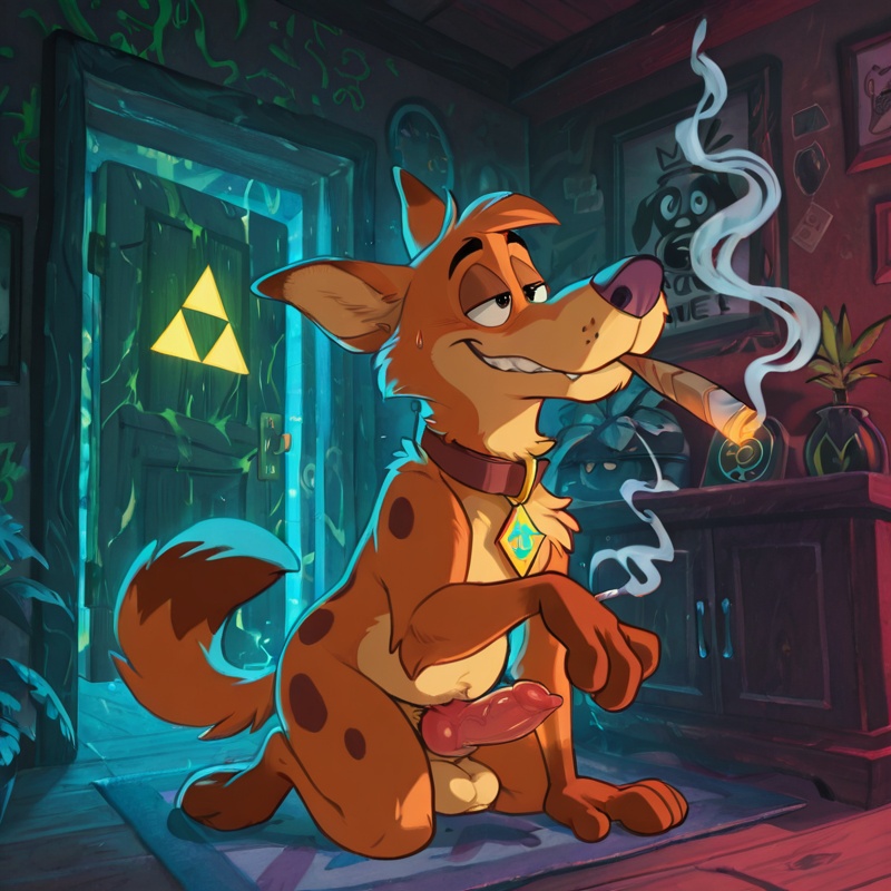 Anthro Dalmatian Smoking Marijuana Joint