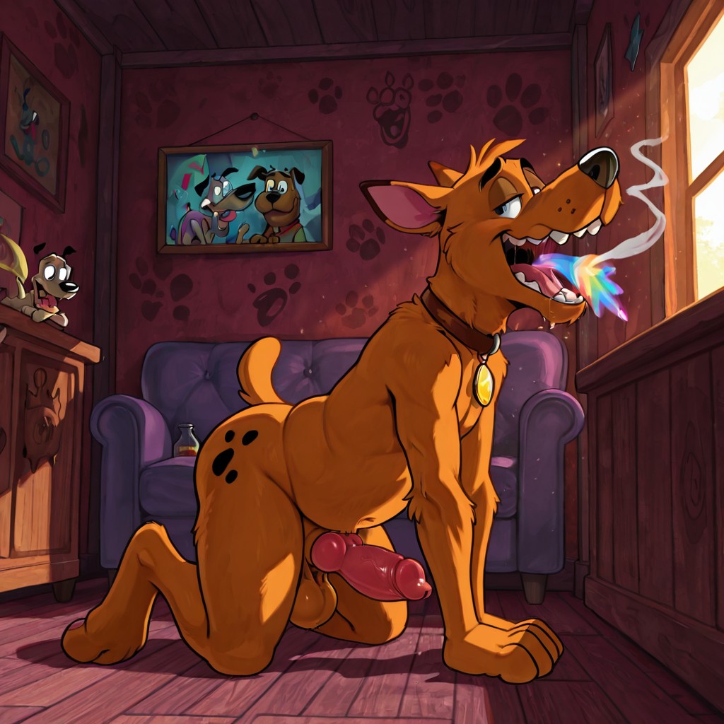 Courage the Cowardly Dog Sitting Stoned