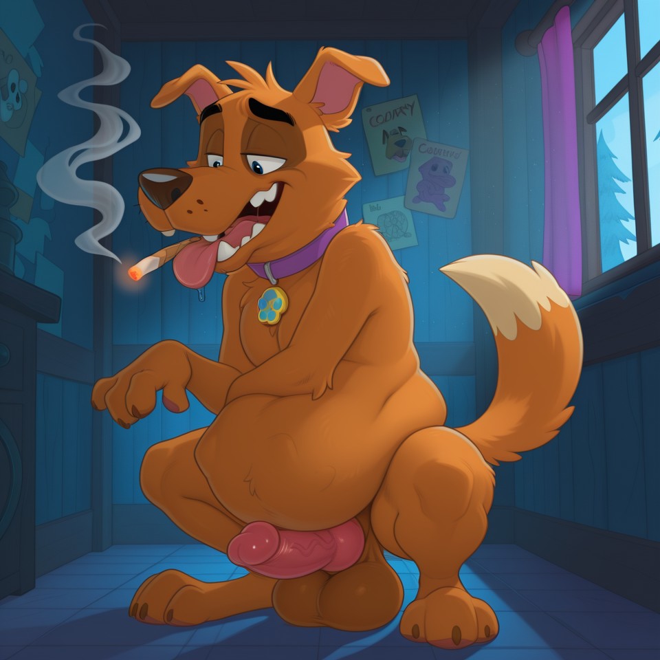 Courage the Cowardly Dog as Stoned Anthro Hound