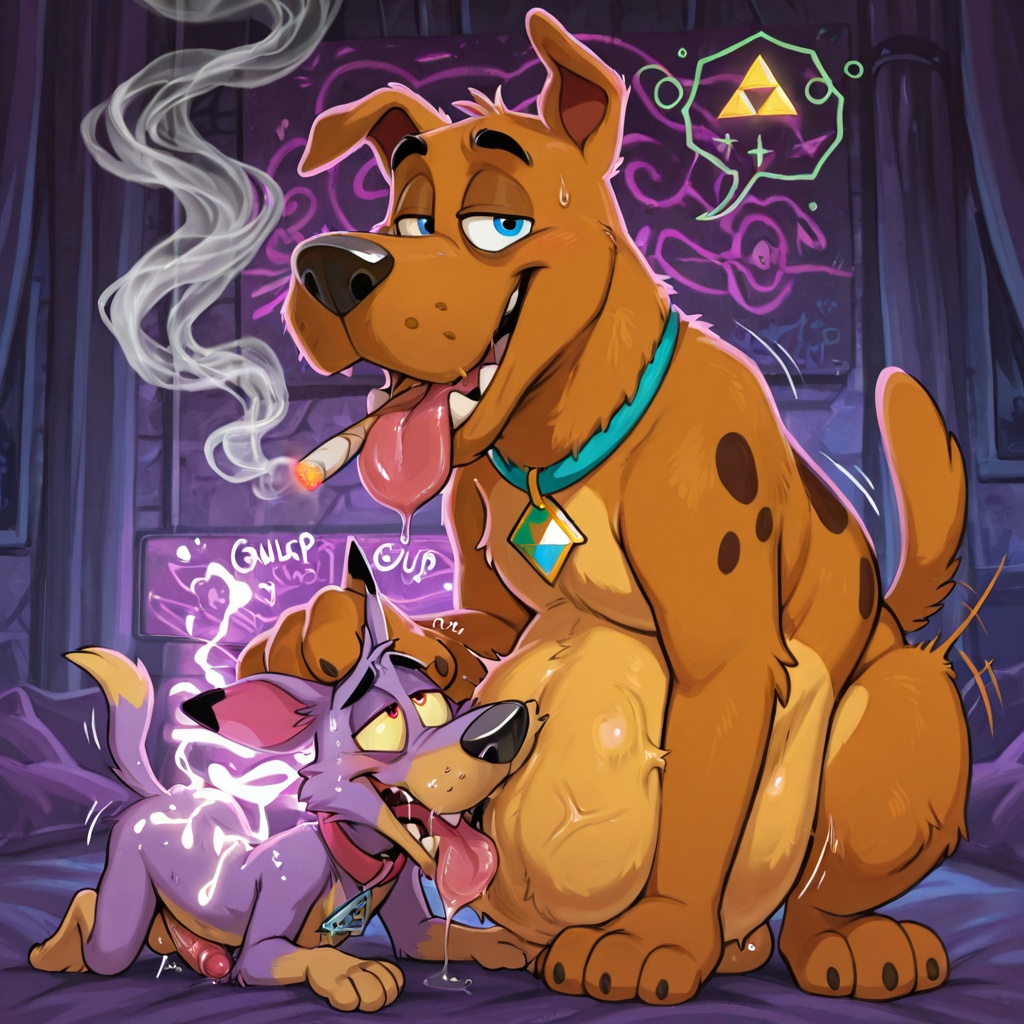 Courage the Cowardly Dog in Psychedelic Vore Scene