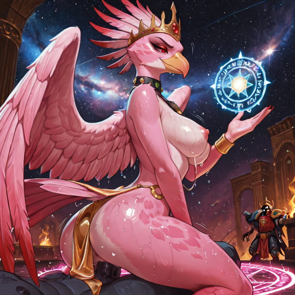 Celestial Sorceress in Cosmic Wardrobe Malfunction
