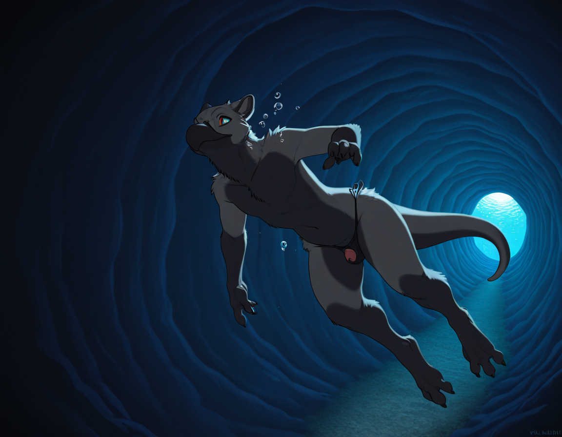 Crow in Underwater Thong