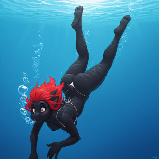 Dragon Mermaid in Underwater Peril