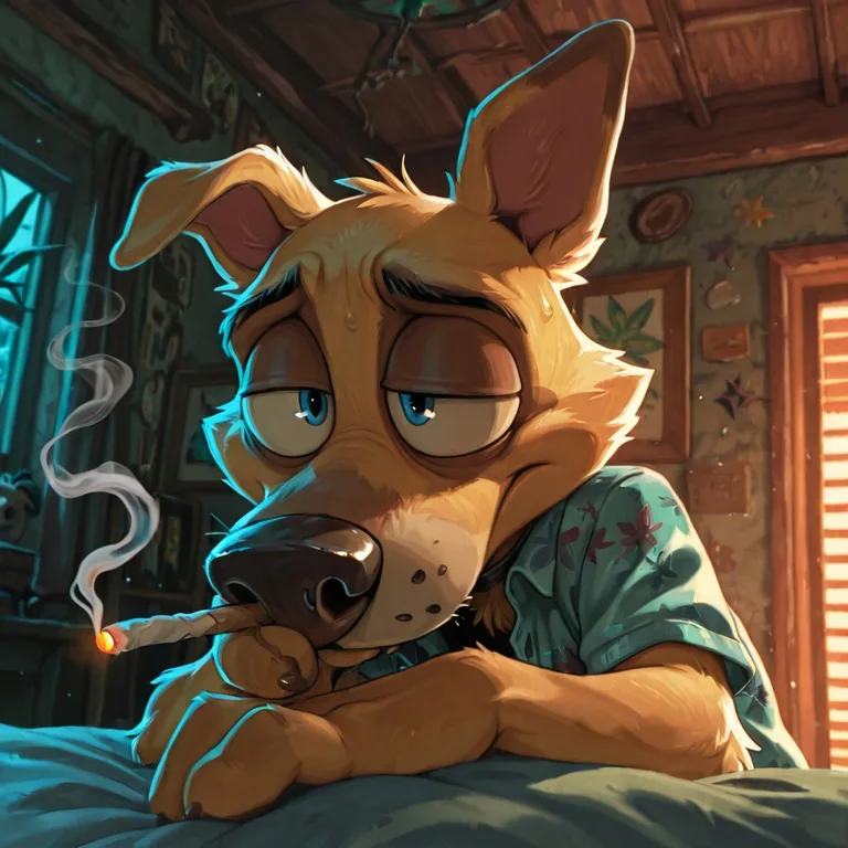 Courage the Cowardly Dog as Stoned Toony Blonde Male