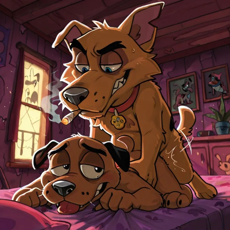 Courage the Cowardly Dog Artwork - Stoner Anthro Portrait