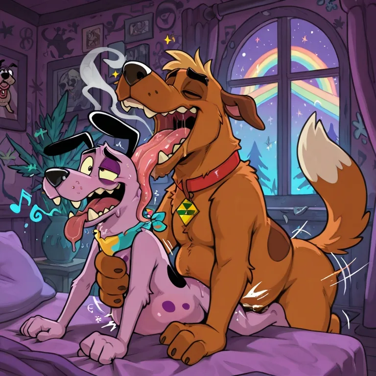 Courage the Cowardly Dog and Scooby-Doo Stoned Duo