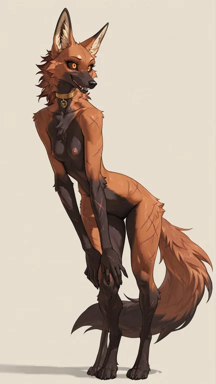 Majestic Maned Wolf Baphomet Portrait