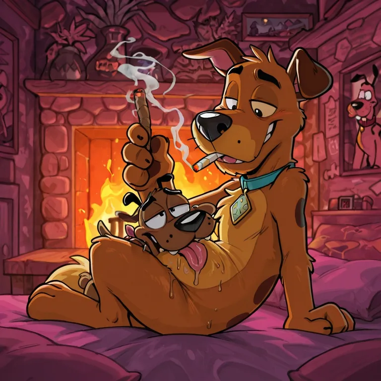 Courage the Cowardly Dog Character in Romantic Stoner Scene