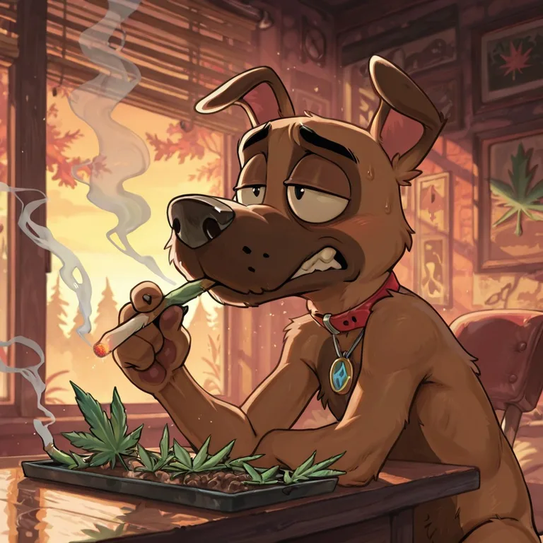 Courage the Cowardly Dog in Stoner Mode