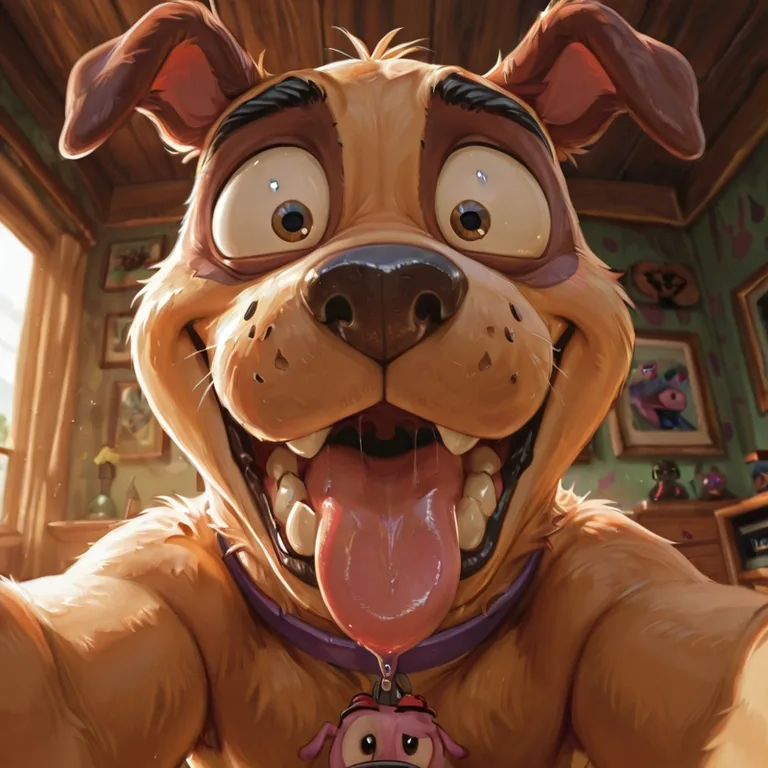 male, courage the cowardly dog, gay, stoner,  mouth open wid