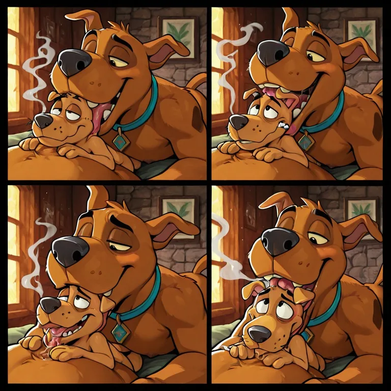 Scooby and Courage in a Swallowed Scene
