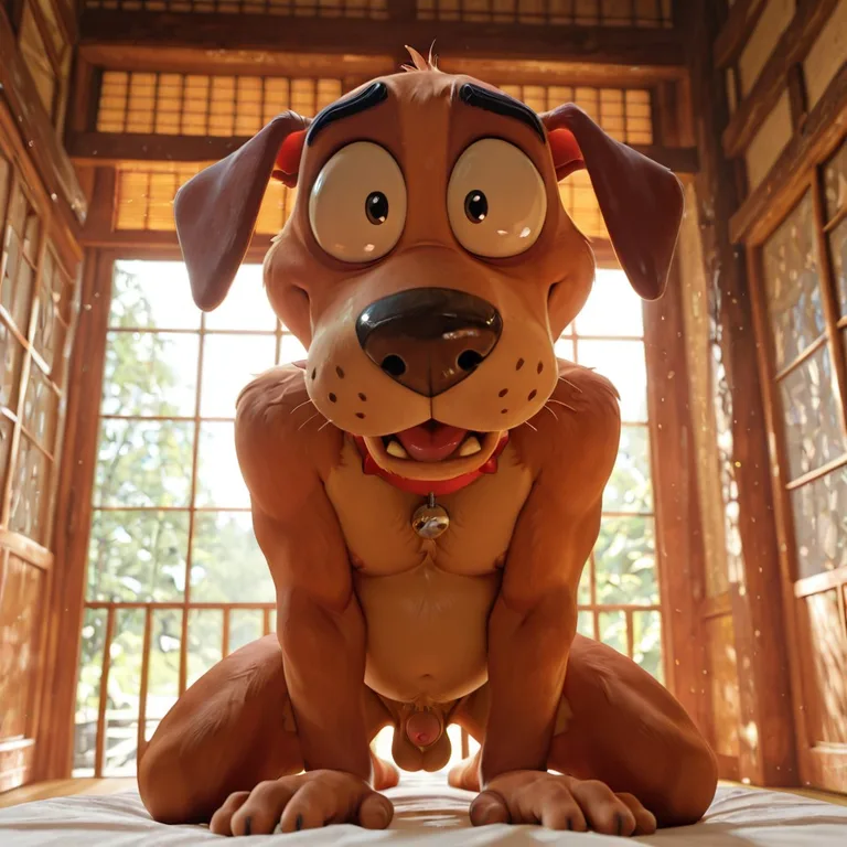 Courage the Cowardly Dog Anthro Tease in 3D