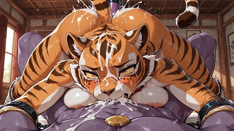 Beerus and Master Tigress Face Off in a Dark Temple