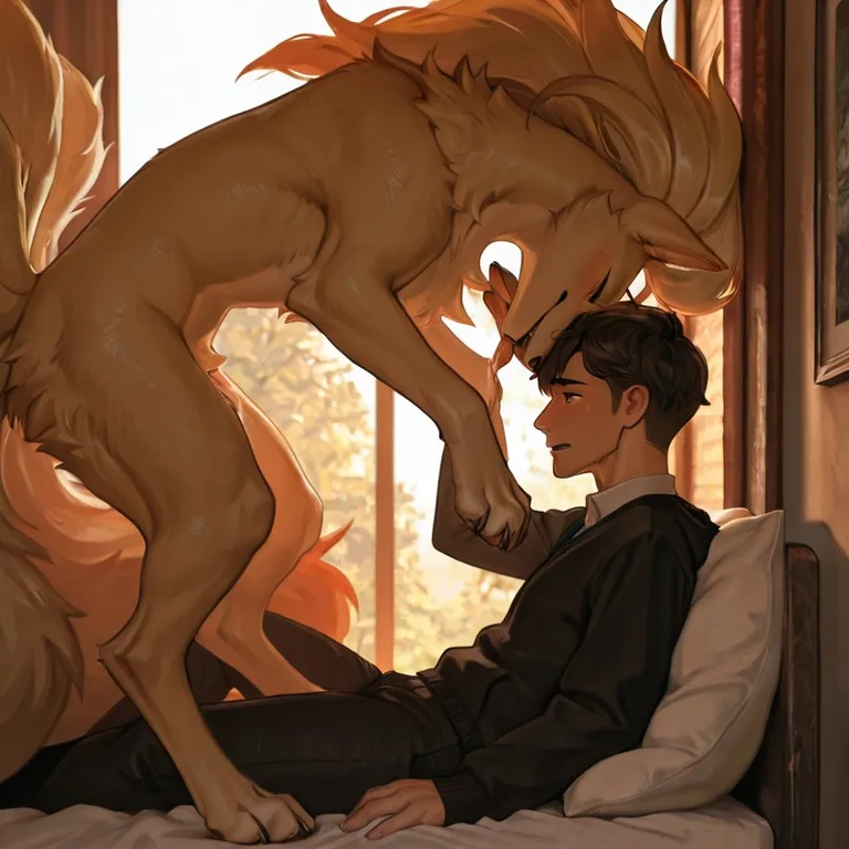 A Nine-Tailed Fox and His Companion