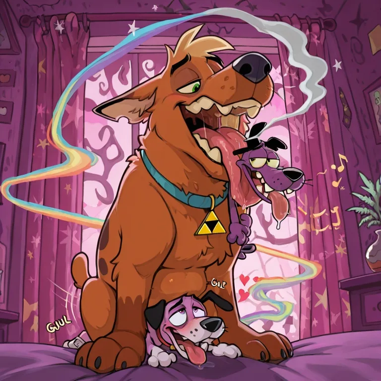 Courage the Cowardly Dog and Scooby Doo Stoner Adventure Sexy Toon