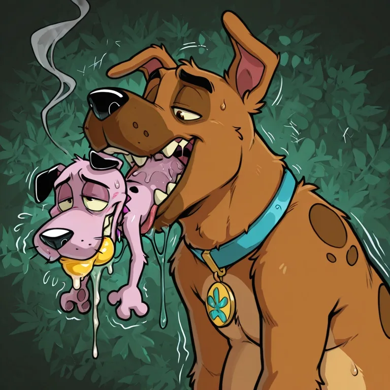 Courage the Cowardly Dog: Stoned and Nude Male/Male