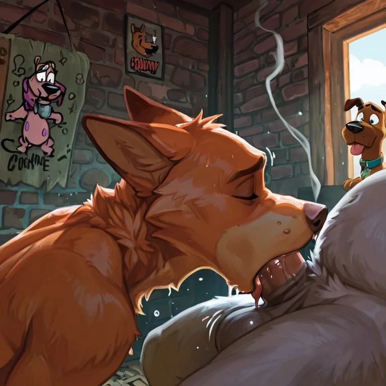 Courage the Cowardly Dog Stoned and Nude Wolf