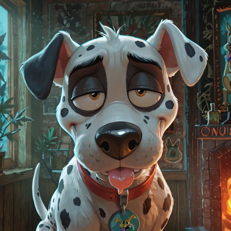 Courage the Cowardly Dog as Toony Furry Dalmatian