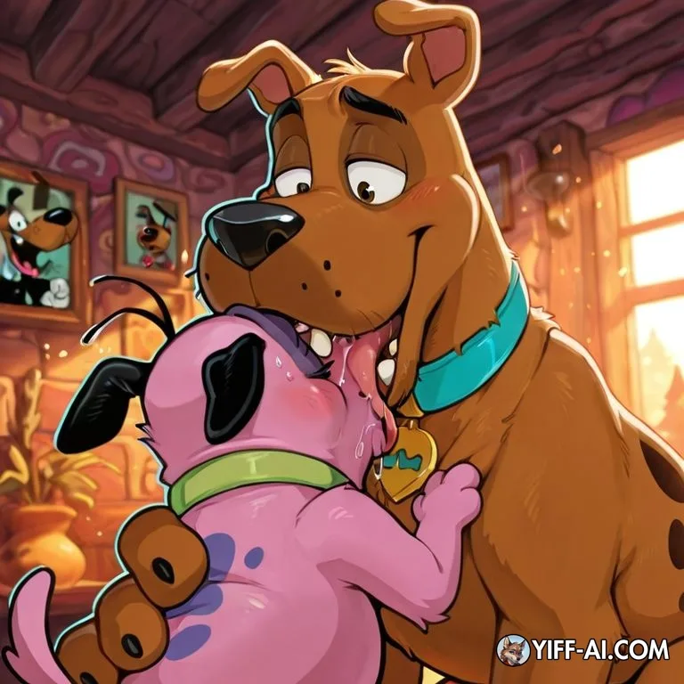 Courage and Scooby Doo in Oral Vore Scene