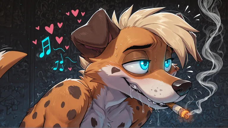 Anthro Canine in Hypnotic Rainbow Fur