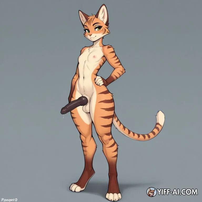 Flat Chested, Catgirl, Standing Full Body, Strong Thighs