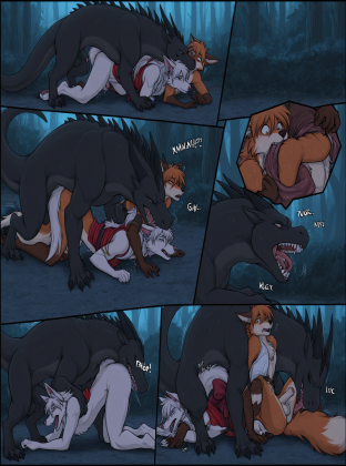 Feral Dragon and Fox in Dark Tunnel