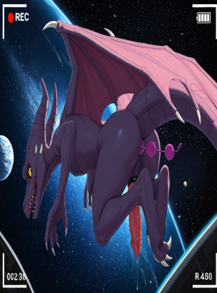 Alien with Pierced Genitalia in Space