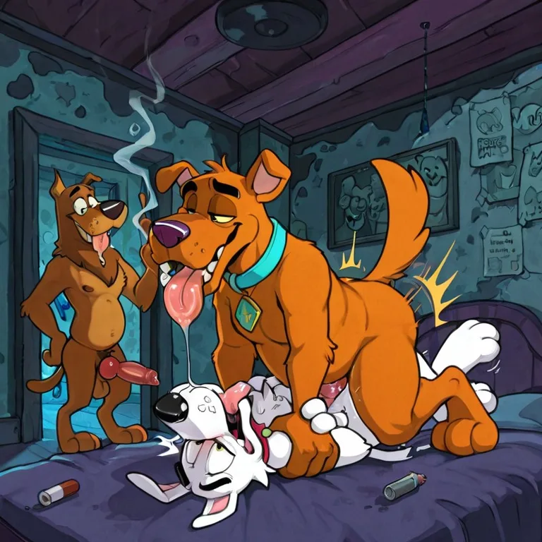 Anthro Canine Duo Intimate Moment