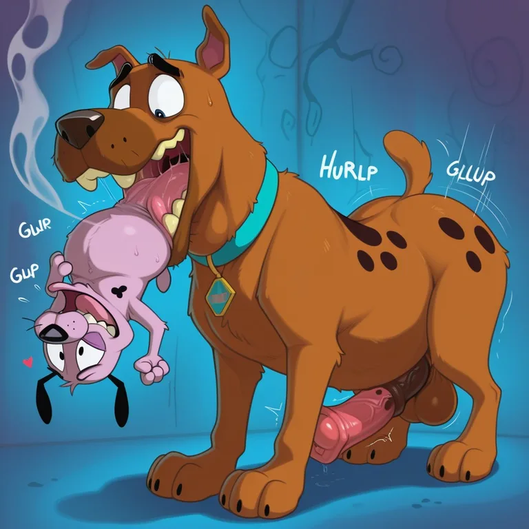 Courage the Cowardly Dog Smoking Marijuana Swallowing