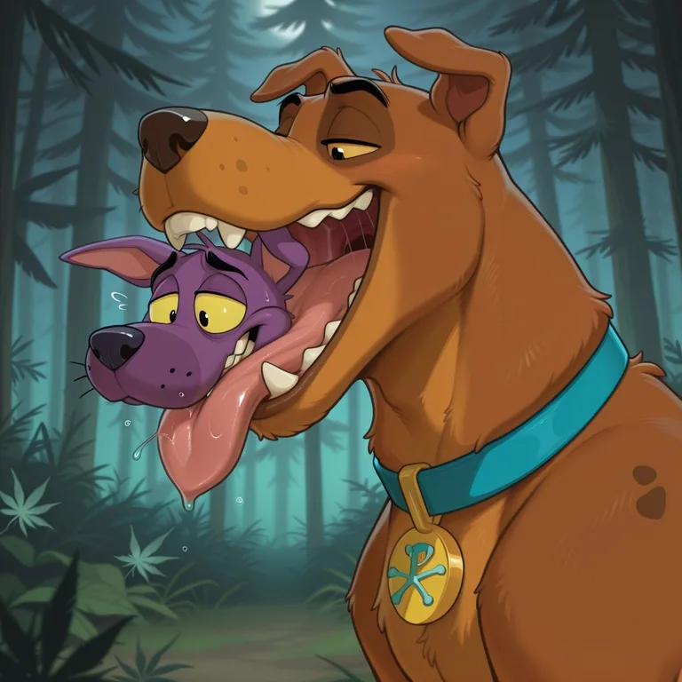 Courage the Cowardly Dog and Scooby-Doo Share a Quiet Moment