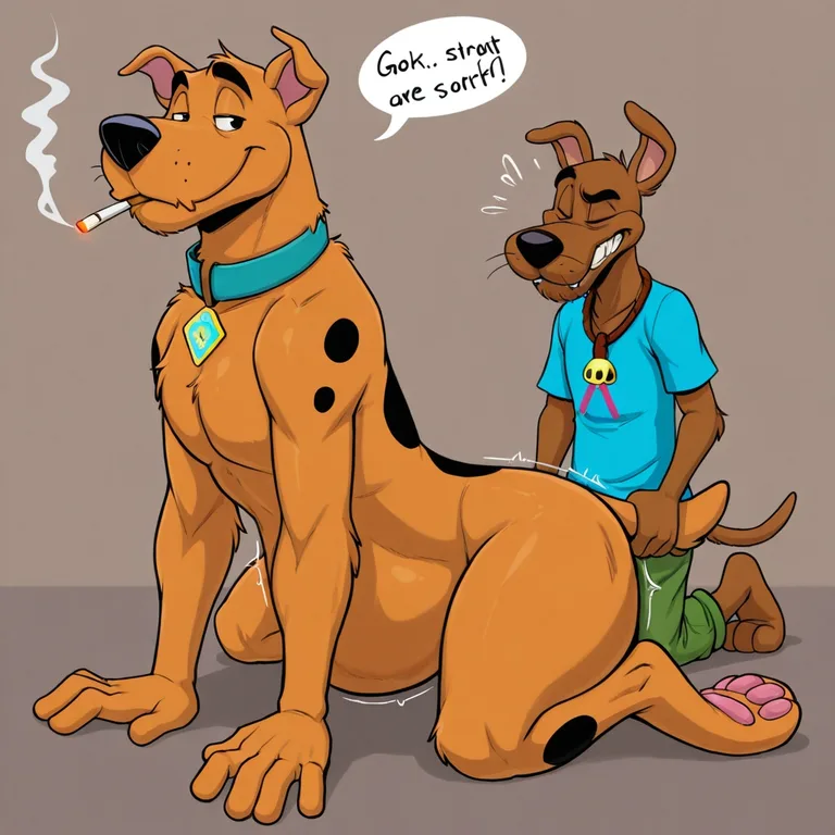 Scooby-Doo and Courage Smoking Marijuana