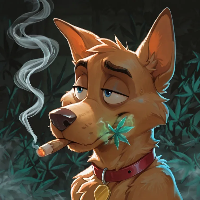 Anthro Fox Smoking Marijuana